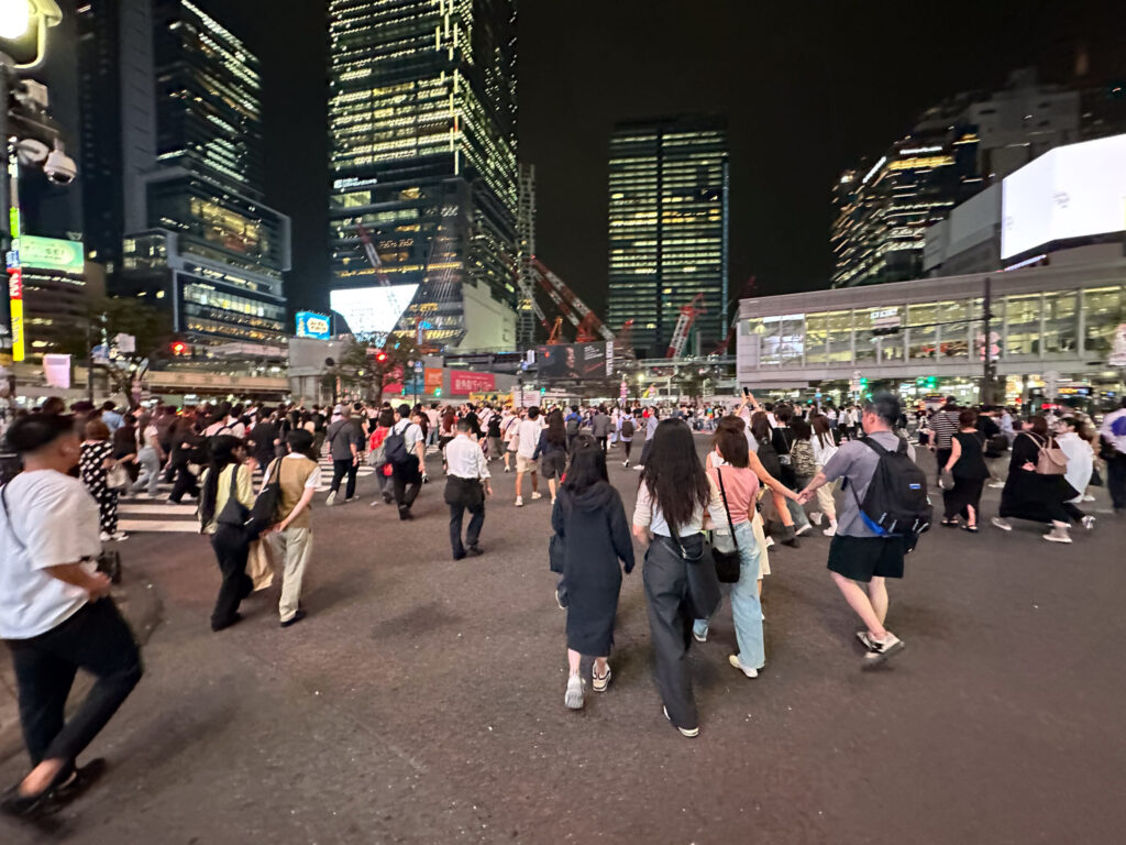 The active Shibuya Crossing